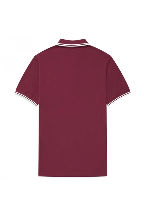FRED PERRY Polo Shirt Port White Maroon