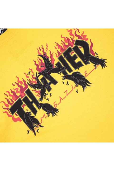 THRASHER Tee Crows Gold